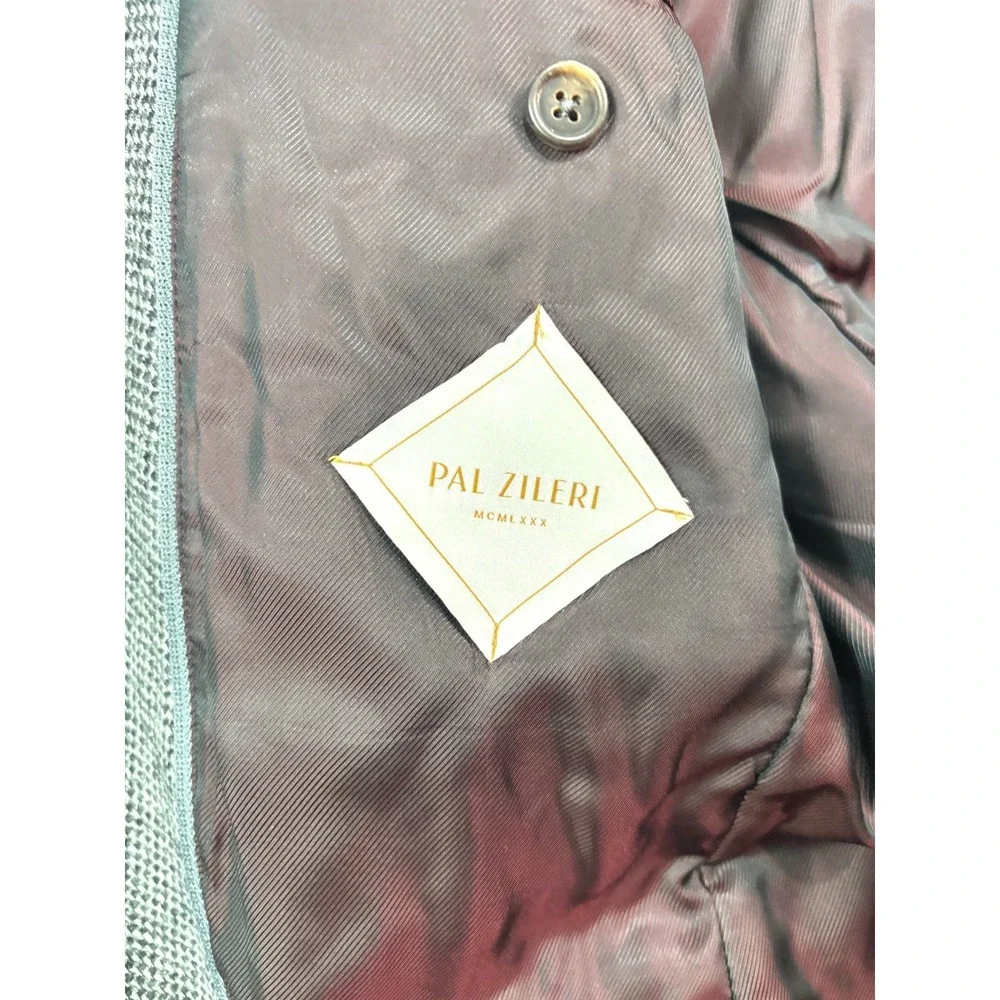 Pal Zileri MCMLXXX 38R Gray Check Flannel Wool‎ Blazer Jacket Sport Suit Coat